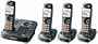 Panasonic KX-TG9344T Dect 6.0 Expandable Digital Cordless Phone with Answering System, Metallic Black, 4 Handsets