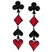 4.75" Enamel Poker Earrings, Clip Ons With title=