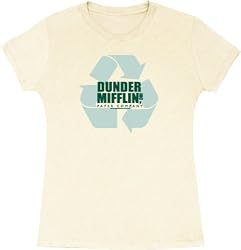 The Office Dunder Mifflin Inc Recyling Paper Company Juniors Cream T-shirt Tee