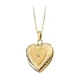 14K Yellow Gold 0.01 ct. Diamond Accent Heart Locket with Chain