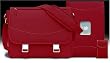 17" MacCase Premium Leather MacBook Shoulder Bag/ Sleeve /iPod Set - Red