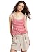 AG Adriano Goldschmied Low Scoop Back Tank Top, Virtual Pink Stripe, Large
