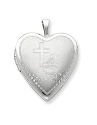 Sterling Silver 20mm Baptism Heart Locket