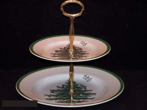 Best Cheap Spode Christmas Tree Hostess Tray 2 Tier