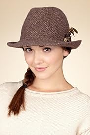 Faux Feather Metallic Trilby Hat with Angora