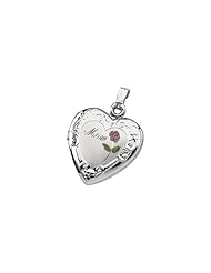 27.00x18.70 mm Tri Color Mom Heart Shaped Locket in Sterling Silver