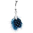 Handcrafted Leaf Drop Natural Feather Belly Ring