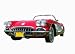 Muscle Car, Corvette - 24W x 17H - Peel and Stick Wall Decal by Wallmonkeys