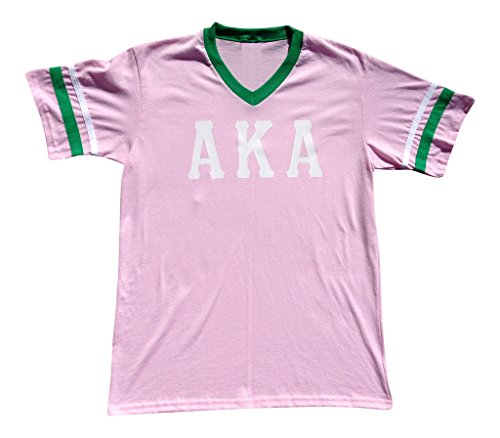 Mega Greek Womens Alpha Kappa Alpha Stripe Sleeve Jersey Large Pink
