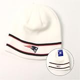 New England Patriots NFL White 2-Stripe Knit Beanie