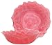 Colorful Art Glass Rose Wave Rimmed Shallow Bowl 10.5"D, 3"H