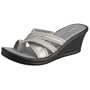 Skechers Women's Rumblers Home Run Sandals,Silver,6 M US