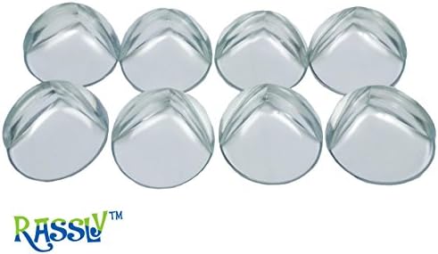 Rassly(TM)Clear Plastic corner Guard safety protectors, premium furniture Cushion edge bumpers(8 Pack)