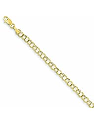 Genuine 14K Yellow Gold Hollow Double Link Charm Bracelet 8 Inches 1 Grams Of Gold 100% Satisfaction Guaranteed.