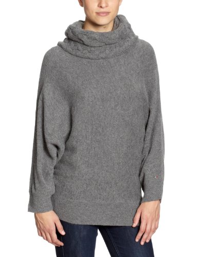 Tommy Hilfiger Damen Pullover  1M87604005 / HALI BATWING, Gr. 34 (XS), Grau (MID GREY HEAT Preisvergleich