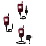 USB cable with Car and Wall Charger Deluxe Kit for the Samsung SGH-T500 - uses Gomadic TipExchange Technology