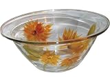 ArtisanStreet's Bright Yellow Sunflowers on Clear Glass Bowl. Hand Painted. One of a Kind and Signed by Artisan