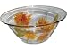 ArtisanStreet's Bright Yellow Sunflowers on Clear Glass Bowl. Hand Painted. One of a Kind and Signed by Artisan