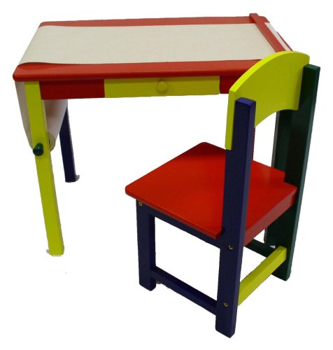 Beck Children’s Wooden Art Desk and Chair with 100 ft. Roll of Paper