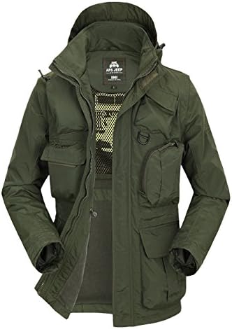 CitySky Men's Winter Fashion New Loose With Hooded Cargo Thick Cotton Jacket Green XL /US M chest:39.4"