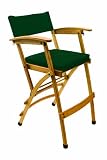 Hollywood Chairs Deluxe Bamboo Director Chair, 32-Inch, Green Cushion