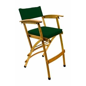Hollywood Chairs Deluxe Bamboo Director Chair, 32-Inch, Green Cushion by Hollywood Chairs