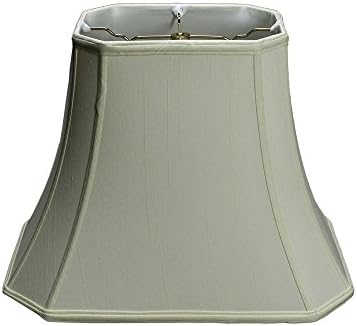 Shantung Silk Rectangle Cut Corner Lamp Shade, Eggshell colore | 16 inch by UpgradeLAMPS