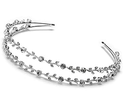 Bridal Tiara Wedding Headband with Double Crystal Vine 131