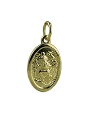 18ct Gold 17x11mm oval St Christopher Pendant