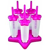 Tovolo Pink Star Ice Pop Molds, Set of 6