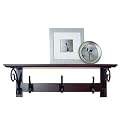 Classic Shelf with 3 Hooks - Mahogany