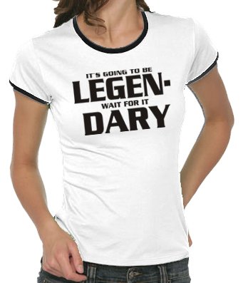 Touchlines Girlie Ringer T-Shirt How I Met Your Mother - Legendary, white, S, B9141 Preisvergleich