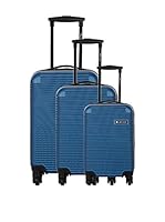 PLATINIUM Set de 3 trolleys rígidos (Azul)