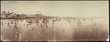 Atlantic City; panorama of beach and boardwalk from pier (Historic Panoramic Photograph: 36 x 14)
