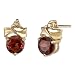 Dazzling and Lustrous 1.00 cts Round Shape Garnet Diamond Earrings 14Kt Yellow Gold