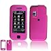 Hot Pink Rubber Case Cover Snap On Protective for Samsung Glyde U940 [Beyond Cell Packaging]