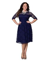 Hot Sale Scalloped Luna Lace Dress (1X, Sapphire)