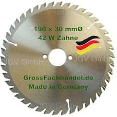 HM S�geblatt 190 x 30 mm Z�hne 42 W Kreiss�geblatt Hartmetall 190mm Ersatzs�geblatt f�r AEG Atlas Copco Black & Decker Bosch De Walt Elu Festo Hitachi Holz-Her Mafell Makita Scheer Skil Handkreiss�ge Kreiss�ge