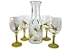 ArtisanStreet's Wine Glasses & Carafe 5 Piece Set. Frog Design. Hand Painted, One of a Kind