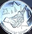 Olympic 2010 Snowboarding Quarters 2008 Coin Whistler Canada Olympics