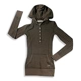 Jade - Girls Long Sleeve Striped Hoodie Tee Shirt, Brown