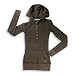 Jade - Girls Long Sleeve Striped Hoodie Tee Shirt, Brown