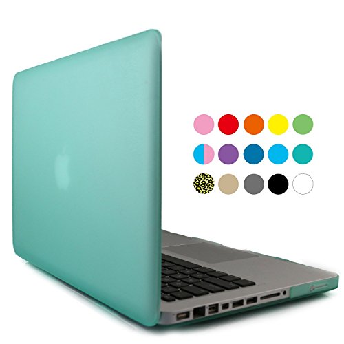 iBenzer - 2 in 1 Soft-Skin Smooth Finish Soft-Touch Plastic Hard Case Cover & Keyboard Cover for Macbook Pro 13'' WITH CD-ROM (Model: A1278), Green MMP13GN+1