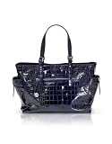 Francesco Biasia Renee - Croc Stamped Calf Leather Large Satchel Bag Purple