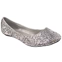 Womens Flat Ballerina Glitter Shoes
