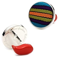 Navy Action Stripe Cufflinks