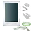 5 Item Accesories package for Amazon Kindle DX E-Book Reader: Silicone Skin Rubber Cover (CLEAR) + White Amazon Kindle DX Car Charger + White Amazon Kindle DX Wall Charger + White Amazon Kindle DX Data Cable + A Live*Laugh*Love Wrist Band!!!