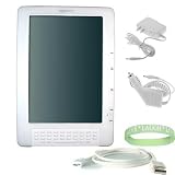 5 Item Accesories package for Amazon Kindle DX E-Book Reader: Silicone Skin Rubber Cover (CLEAR) + White Amazon Kindle DX Car Charger + White Amazon Kindle DX Wall Charger + White Amazon Kindle DX Data Cable + A Live*Laugh*Love Wrist Band!!!