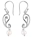 Sterling Silver Open Paizley Rose Quartz Drop Earrings