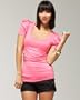 Jersey Pleat Sleeve Top - SMOKEY ROSE (L)